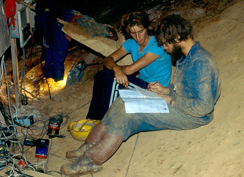 Cango 3 Easter 1980  expedition surveyor Dave Crombie and ap